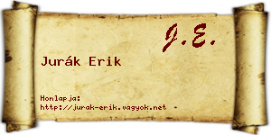 Jurák Erik névjegykártya